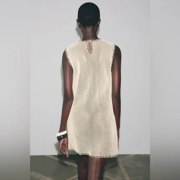 NWT Zara Woman ZW COLLECTION Crochet Dress with Floral Embroidery - Picture 3 of 16